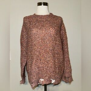 Dark mauve rainbow knit sweater